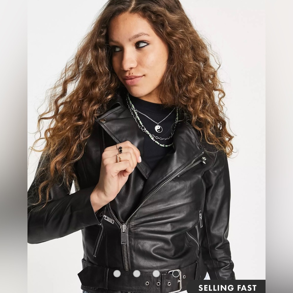 Only one left! Classic black buttery leather moto jacket NWT- Never worn.